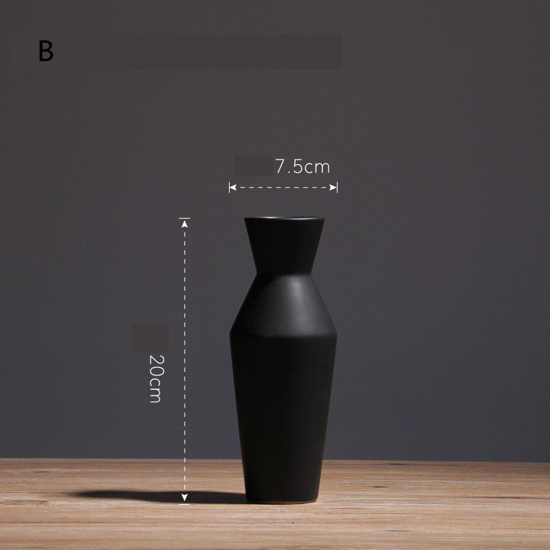 Simple Living Room Home Decoration Creative Black And White Ceramic Vase