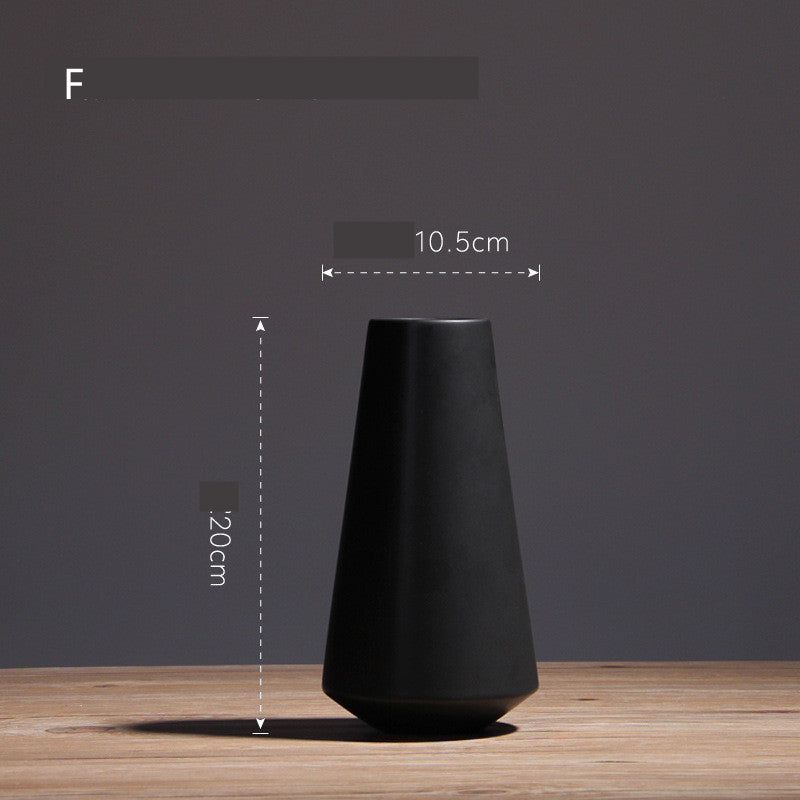Simple Living Room Home Decoration Creative Black And White Ceramic Vase