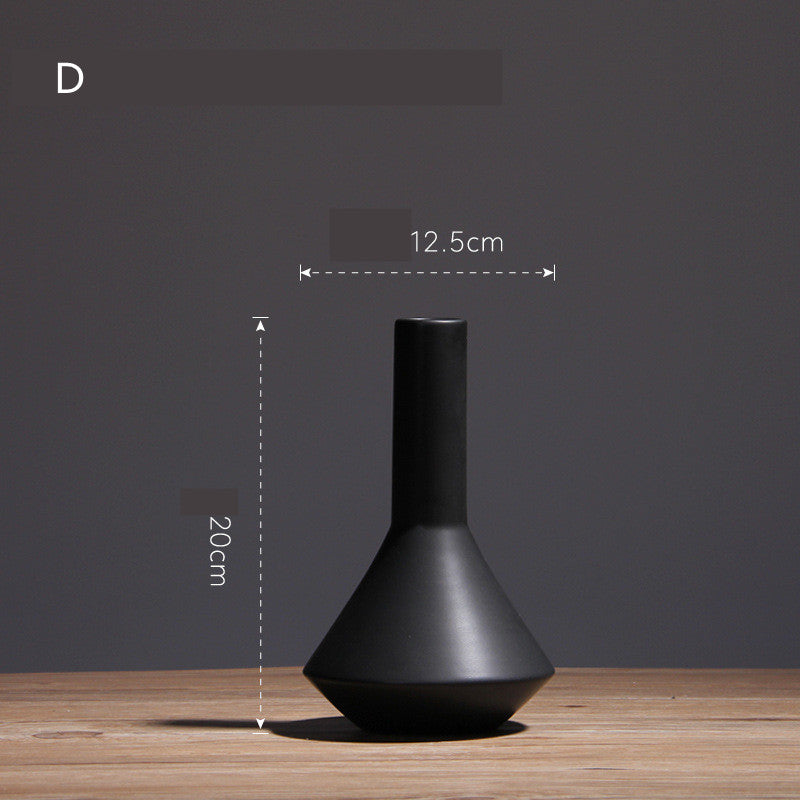 Simple Living Room Home Decoration Creative Black And White Ceramic Vase